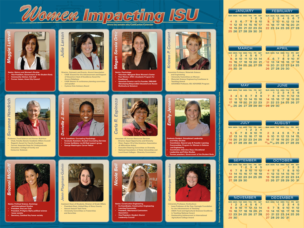 2009 Women Impacting ISU Calendar