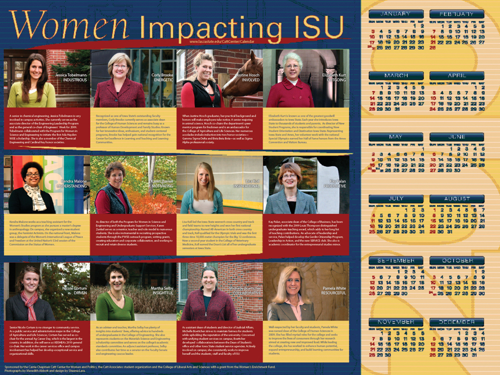 2010 Women Impacting ISU Calendar