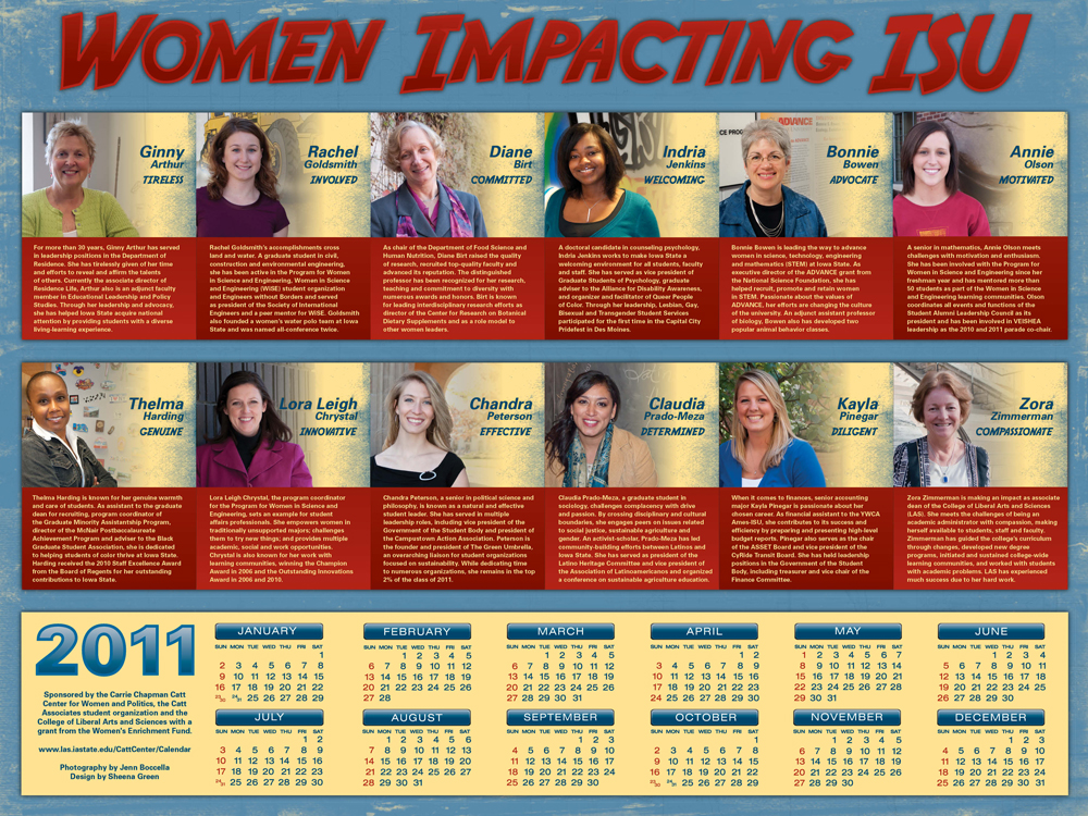 2011 Women Impacting ISU Calendar