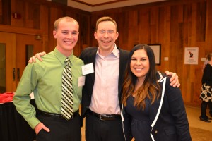 CLPS seniors Alex Salmon and Isabela Cortés pose with instructor Clint Stephens.