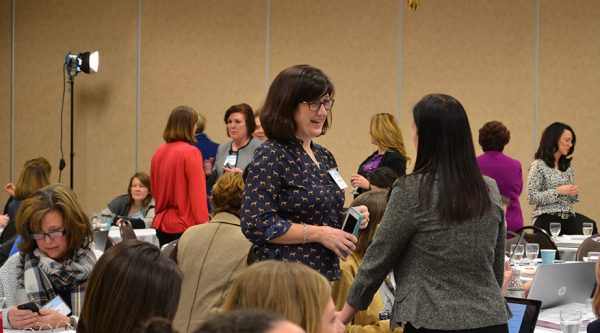 Participants network between sessions on Feb. 17.