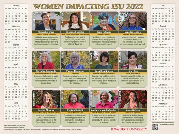 2022 Women Impacting ISU calendar