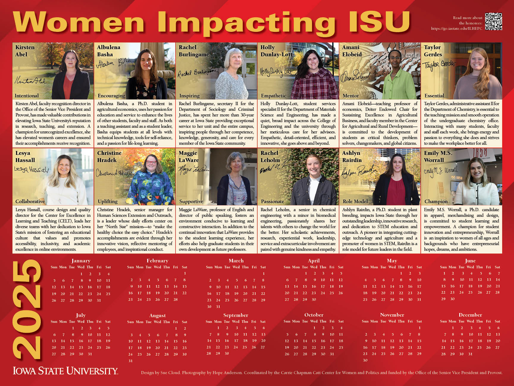 2025 Women Impacting ISU calendar